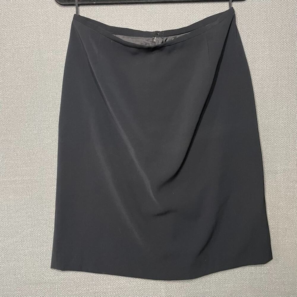 KASPER Women's Polyester Career Straight Pencil Skirt Lined Black Kick Pleat 12